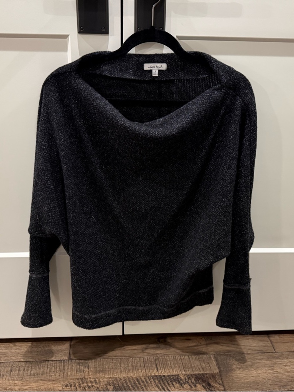 white birch Women’s Charcoal Gray Cowl Neck Women's Sweater, S